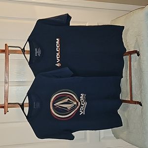 Volcom tee's, 2 young men's size small,  Navy blue